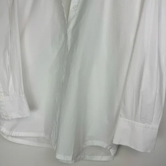 NWT Zara White Oversized Poplin Shirt Sz XS Button Down - Picture 10 of 16